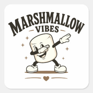 Sticker Carré Vibes de marshmallow