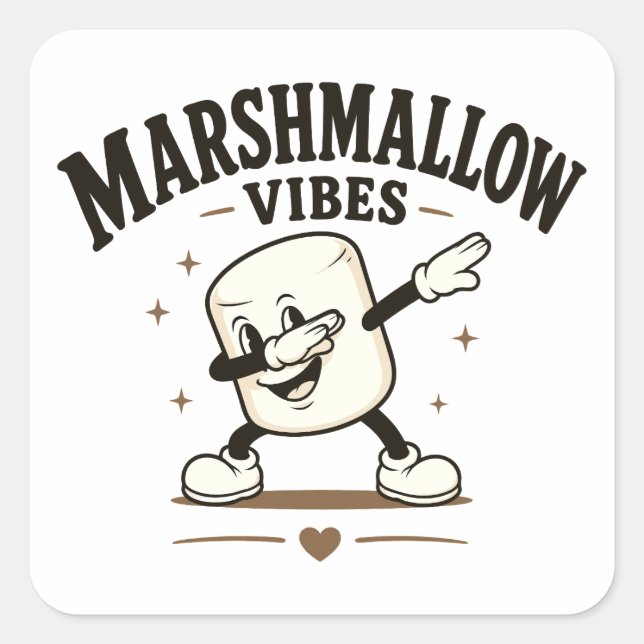 Sticker Carré Vibes de marshmallow (Devant)