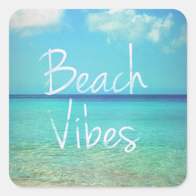 Sticker Carré Vibes de plage (Devant)