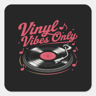 Sticker Carré Vibes de vinyle uniquement - Conception du lecteur