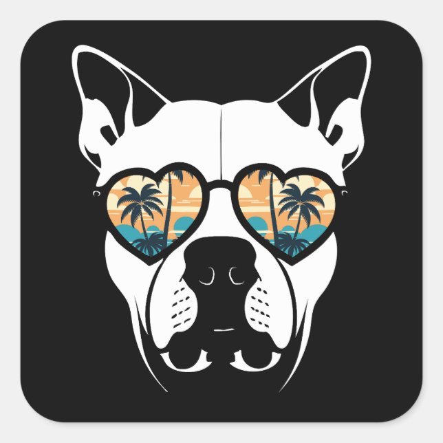 Sticker Carré vibes estivales (Devant)