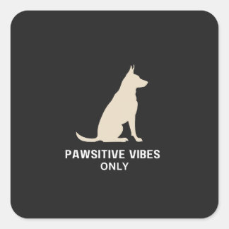 Sticker Carré Vibes Pawsitive uniquement - Silhouette de chien |