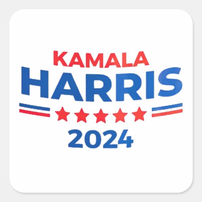 Sticker Carré Vice-Président Kamala Harris pour Président 2024 (Devant)
