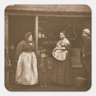 Sticker Carré Victimes de l'inondation, de la 'vie dans la rue