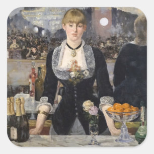 Sticker Carré Victorian Barmaid Girl at Folies Bergere, France