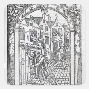 Sticker Carré Vider les pots de chambre