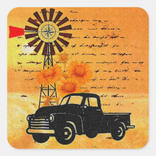 Sticker Carré Vie dans le pays