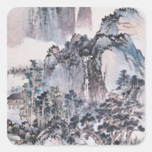 Sticker Carré Vie dans les montagnes