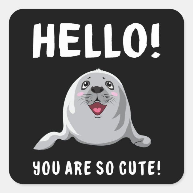 Sticker Carré Vie marine de phoques phoques phoques phoques phoq (Devant)