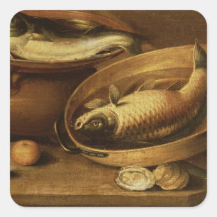 Sticker Carré Vie morte des poissons et citrons