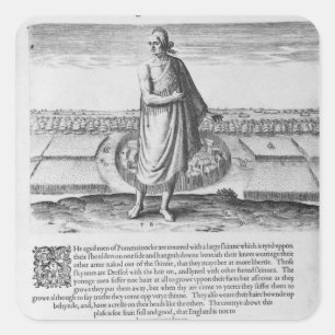 Sticker Carré Vieil homme indien en son vêtement d'hiver