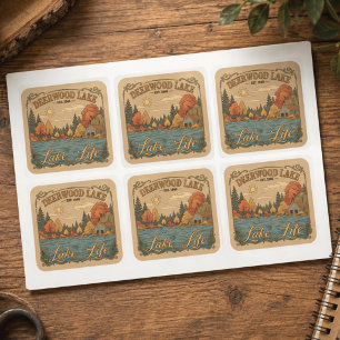 Sticker Carré Vieille Vie de Lac Deerwood Rustique