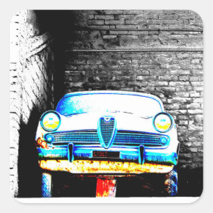 Sticker Carré Vieille voiture