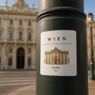Sticker Carré Vienne Palais Liechtenstein | Nom & Année