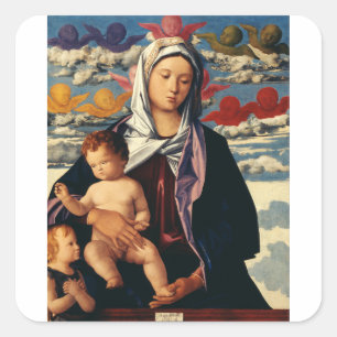 Sticker Carré Vierge à l'Enfant de Bellini Haute-Fidélité Beaux-