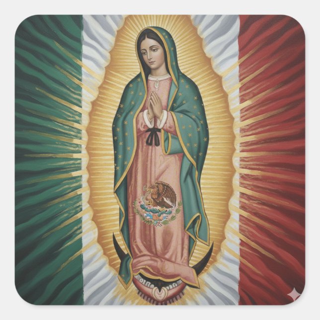 Sticker Carré Vierge de Guadalupe - Mexique (Devant)
