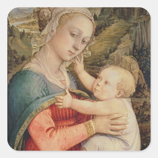 Sticker Carré Vierge et enfant, ch.1465 (Devant)