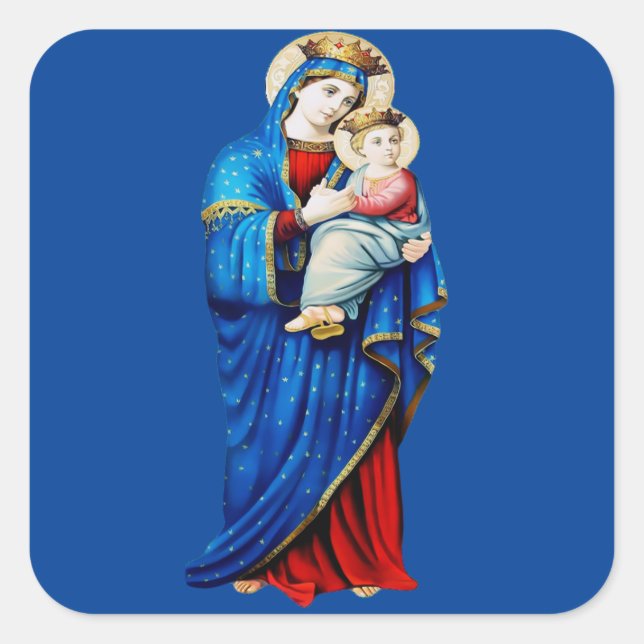 Sticker Carré Vierge Marie avec l'Enfant Jésus (Devant)