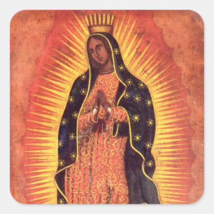 Sticker Carré Vierge Marie de la religion vintage Notre-Dame de