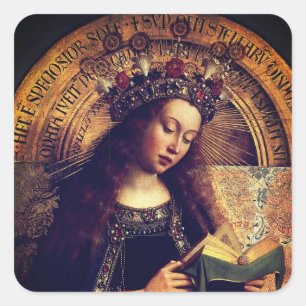 Sticker Carré Vierge Marie - Gand Altarpiece de Jan van Eyck