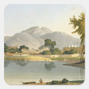 Sticker Carré View at Nijeibabad, near the Coaduwar Gaut, Rohilc