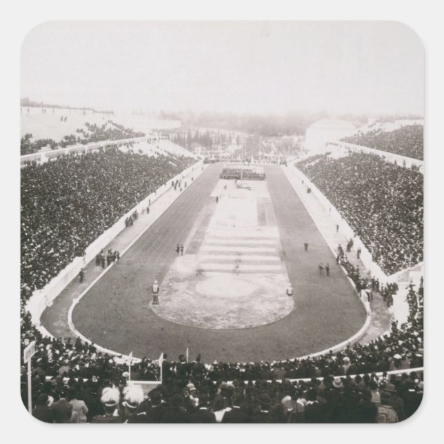 Sticker Carré View of the Première Olympic Games d'Athènes (Devant)