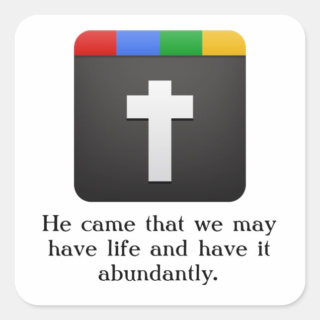 Sticker Carré vignette de l'icône croisée (Devant)