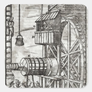 Sticker Carré Vignette pour obtenir de l'eau d'une mine