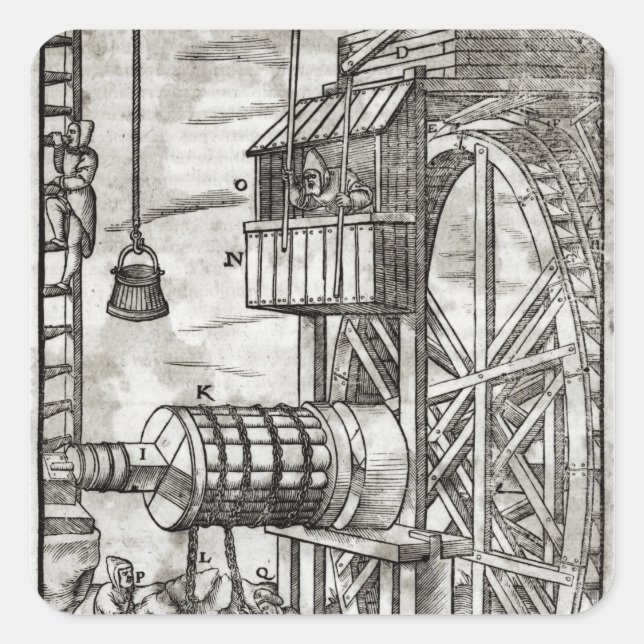 Sticker Carré Vignette pour obtenir de l'eau d'une mine (Devant)