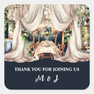 Sticker Carré Vignoble ferme viticole toscane table à vin de cam