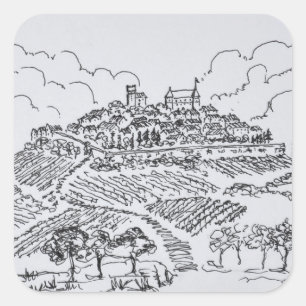 Sticker Carré Vignobles de Sancerre   Vallée de la Loire, France