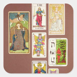 Sticker Carré VIII justice, sept cartes de tarot