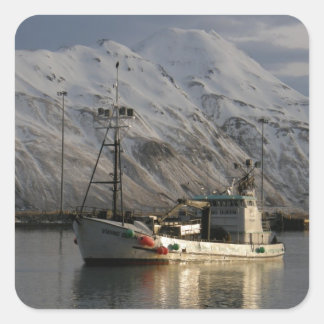 Sticker Carré Viking Queen, Bateau de crabe en hollandais Harbou