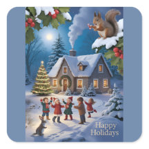 Village de Noël hivernal enneigé