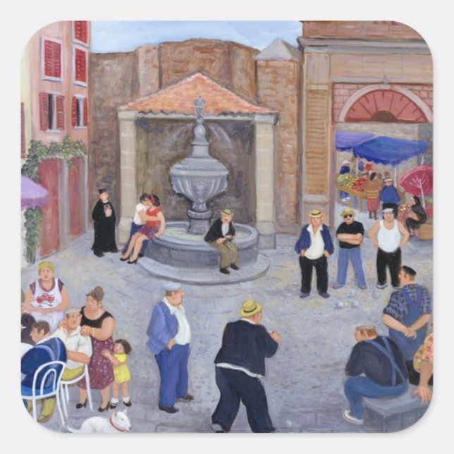 Sticker Carré Village en Provence (Devant)