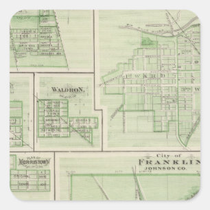 Sticker Carré Ville de Franklin, Johnson Co avec Shelbyville