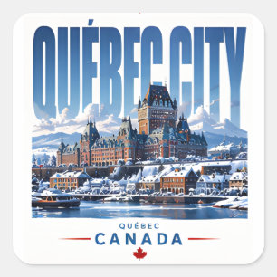 Sticker Carré 🏰 Ville de Québec Skyline Moderne 🏰