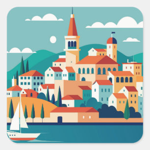 Sticker Carré Ville de Split Croatie