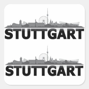 Sticker Carré Ville de Stuttgart Skyline - autres idées de