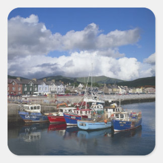 Sticker Carré Ville et port, Dingle, comté de Kerry,