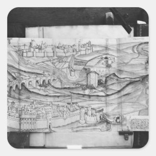 Sticker Carré Ville et village de Carcassonne, 1462