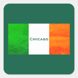 Sticker Carré Ville venteuse Chicago Fier Irlandais - St. Paddy'