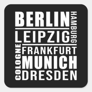 Sticker Carré Villes allemandes Allemagne Ville Ville Ville Funn