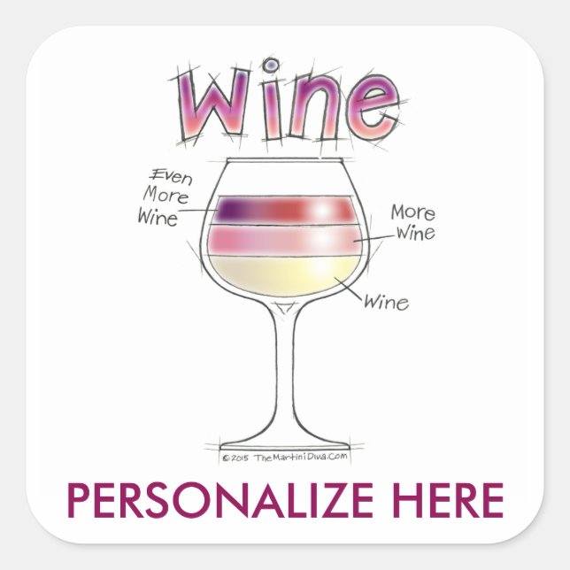 STICKER CARRÉ VIN, PLUS DE VIN, ENCORE PLUS DE VIN (Devant)