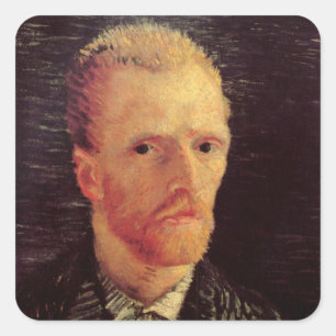 Sticker Carré Vincent van Gogh Autoportrait, Art Vintage