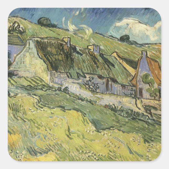 Sticker Carré Vincent van Gogh - Chaumières (Devant)