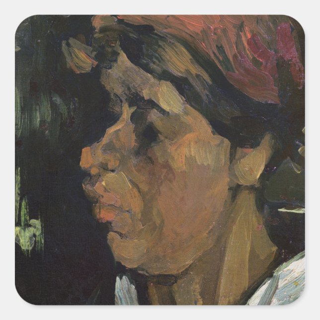 Sticker Carré Vincent van Gogh | Chef d'un paysan néerlandais, 1 (Devant)
