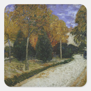Sticker Carré Vincent van Gogh Chemin dans le Parc d'Arles, 18