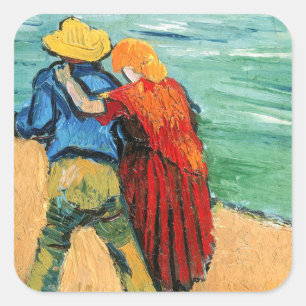 Sticker Carré Vincent van Gogh - Deux Amants