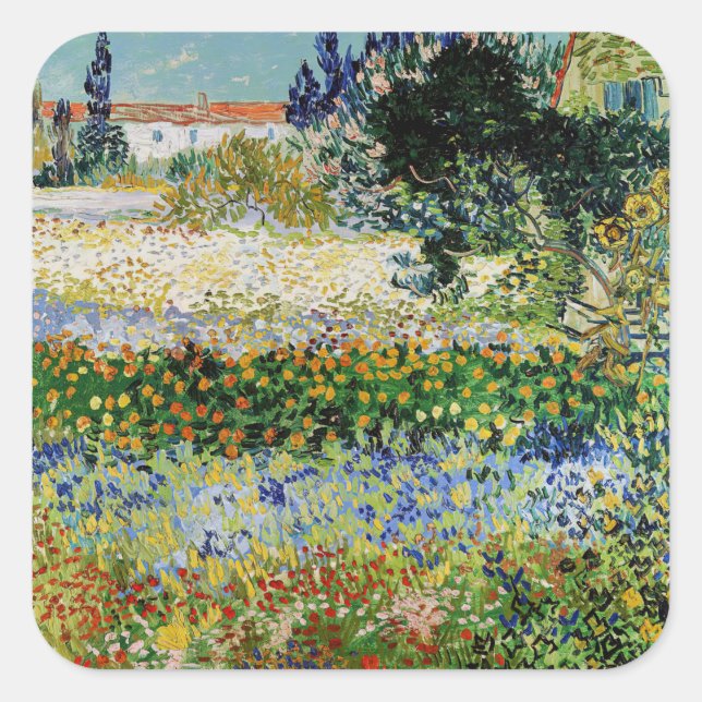 Sticker Carré Vincent van Gogh - Flower Garden (Devant)
